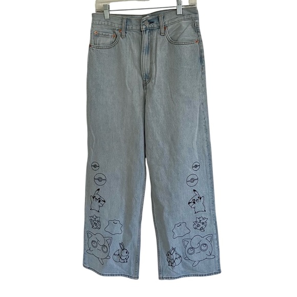 Levi's x Pokemon High Loose Jeans Size 29 - Picture 1 of 12